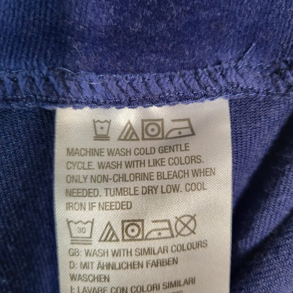 d&co Denim & Company Woman's Velvet Wide Leg Lounge Pant Size LP Royal Blue - Picture 7 of 8